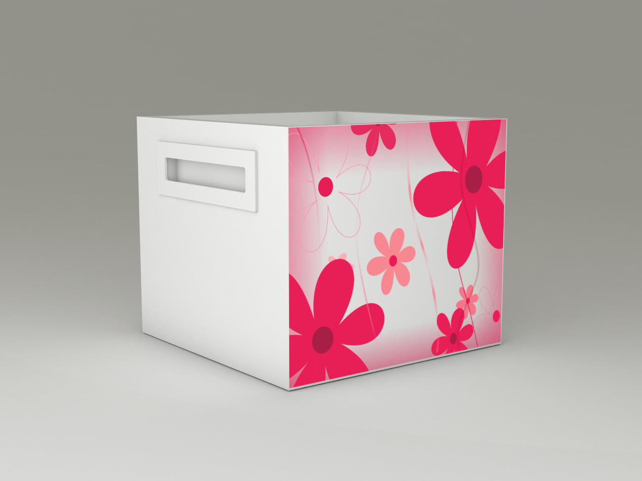 Becks úložný box na hračky Kvety červené